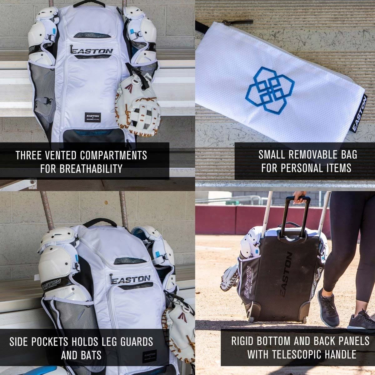 Easton Jen Schro Catcher’s Wheeled Equipment Bag Black 6 Easton Jen Schro Catcher’s Wheeled Equipment Bag Black - Image 4